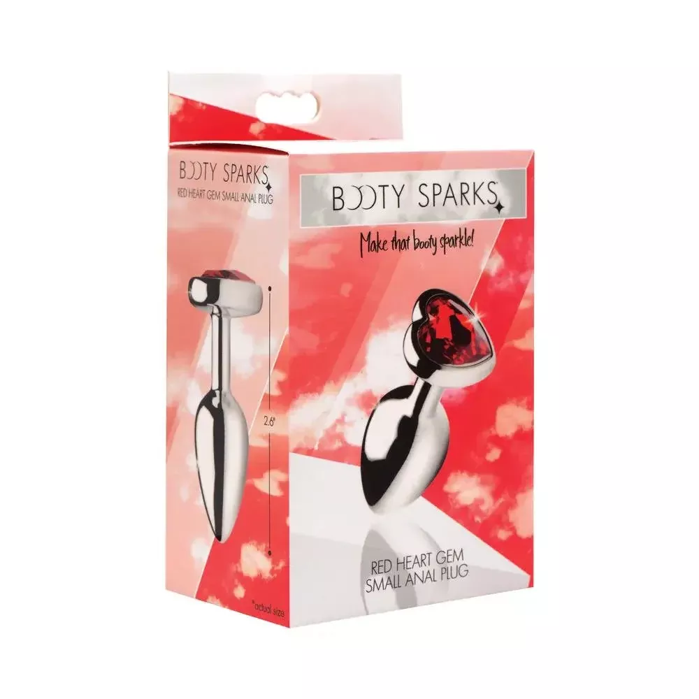 Booty Sparks Red Heart Gem Anal Plug - Small